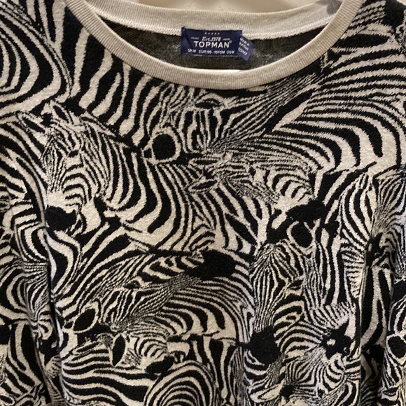 TOPMAN mens zebra sweater - Picture 2 of 2